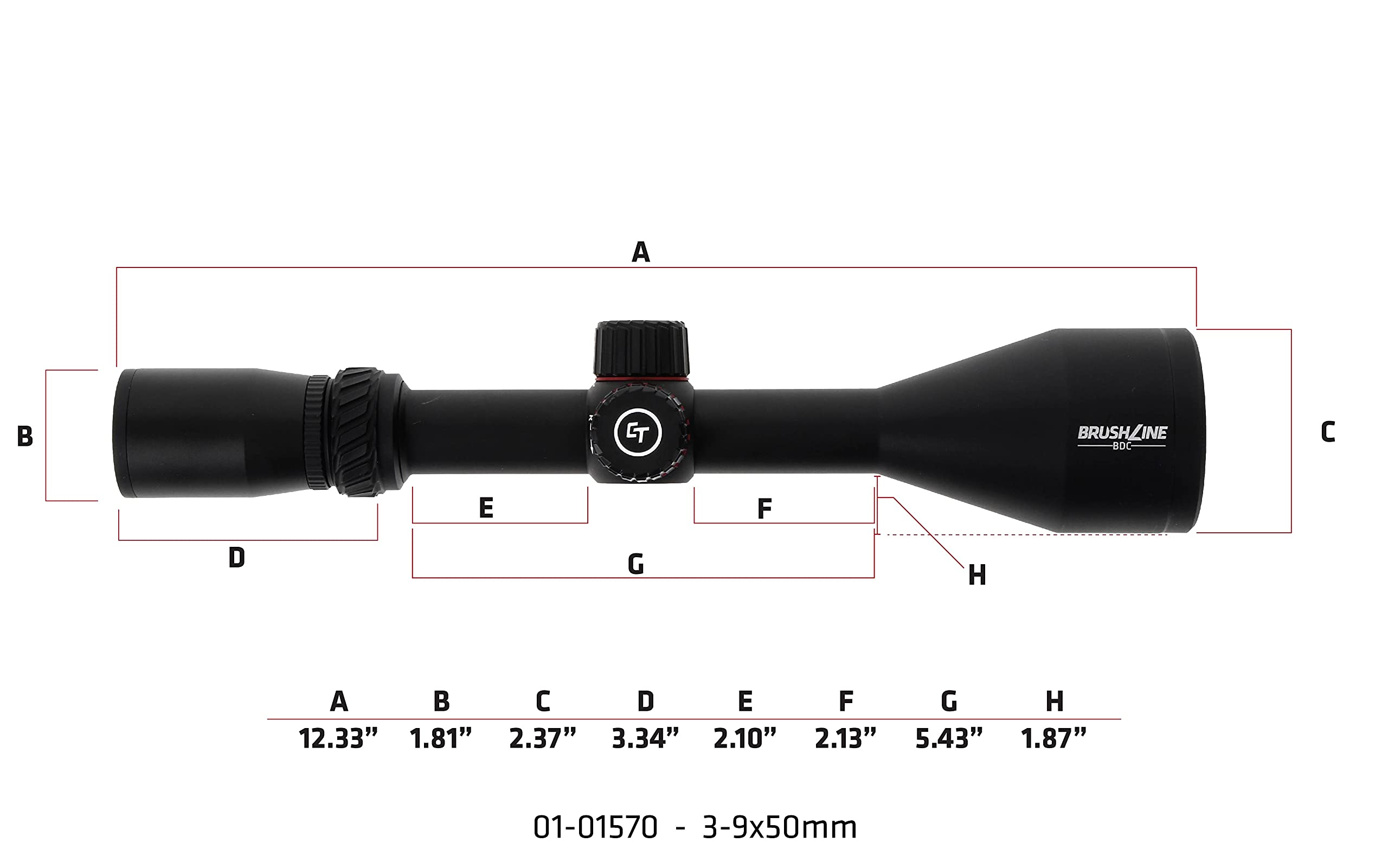Crimson Trace Brushline 3-9x50mm Riflescope with SFP, BDC Reticle, Lightweight Solid Construction, Scope Caps and Lens Cloth for Hunting, Shooting and Outdoor - Image 6