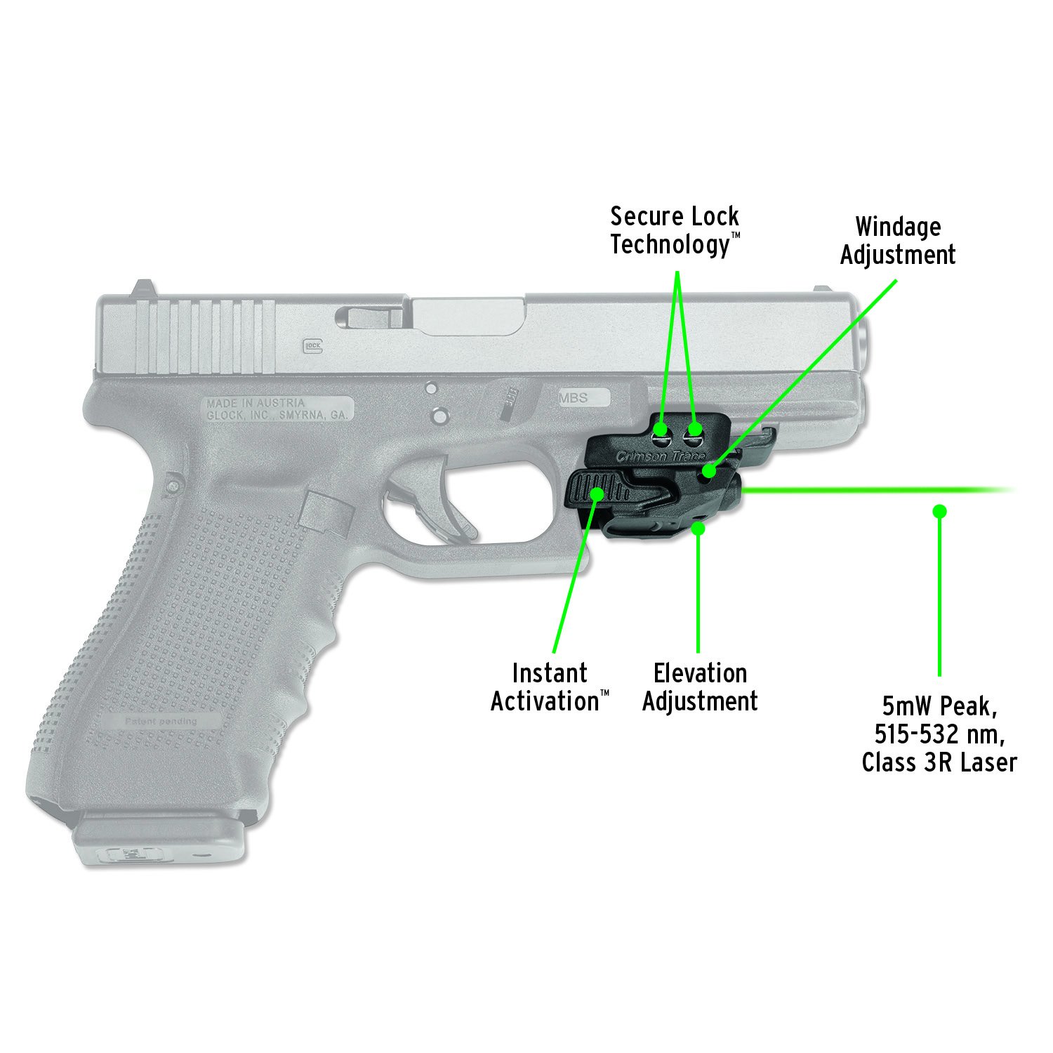 Crimson Trace CMR-206 Rail Master Universal Laser with Instant Activation and Quick Installation for Pic Rail Mounts, Shooting, Competition and Range - Image 4