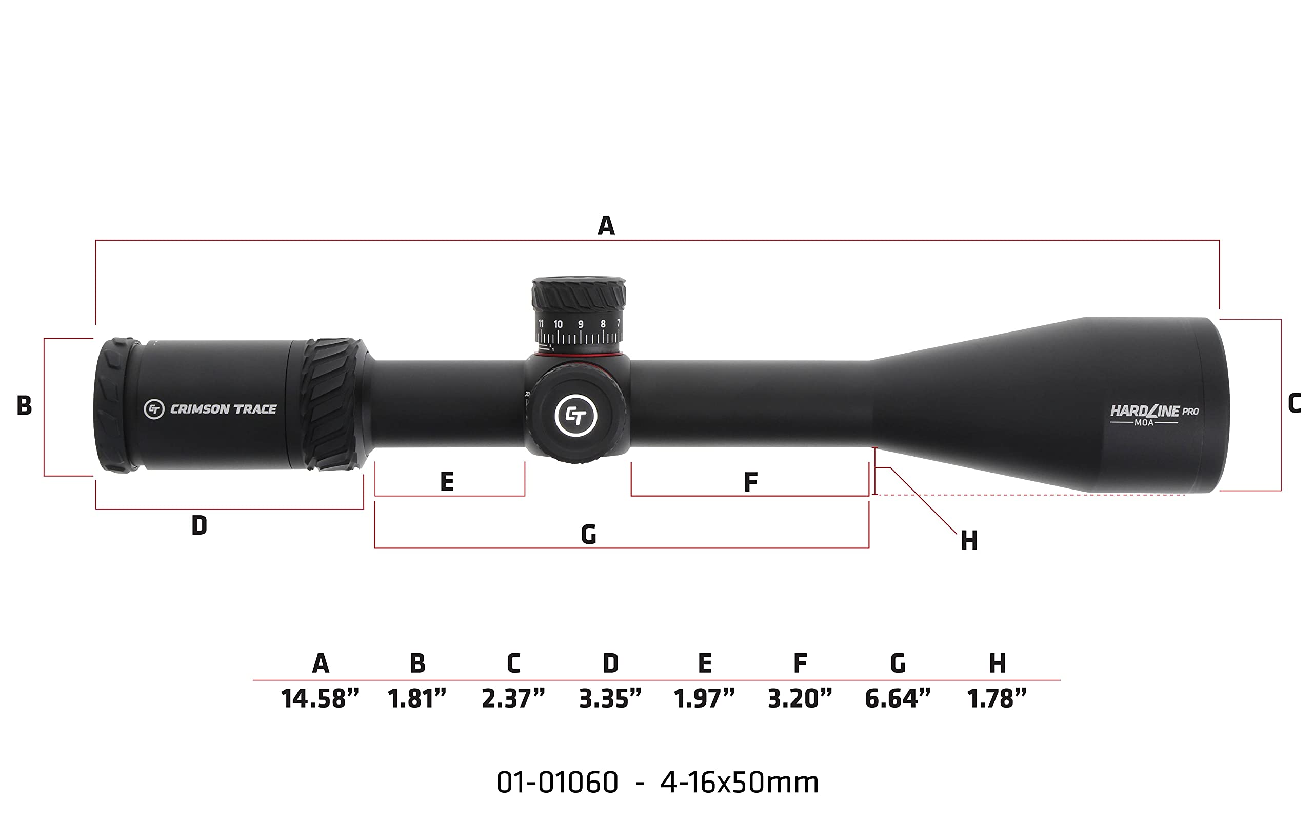 Crimson Trace Hardline Pro 4-16x50mm Riflescope with SFP, Illuminated MR1-MOA Reticle, Zero Stop, Lightweight Solid Construction, Scope Caps and Lens Cloth for Hunting, Shooting and Outdoor - Image 6