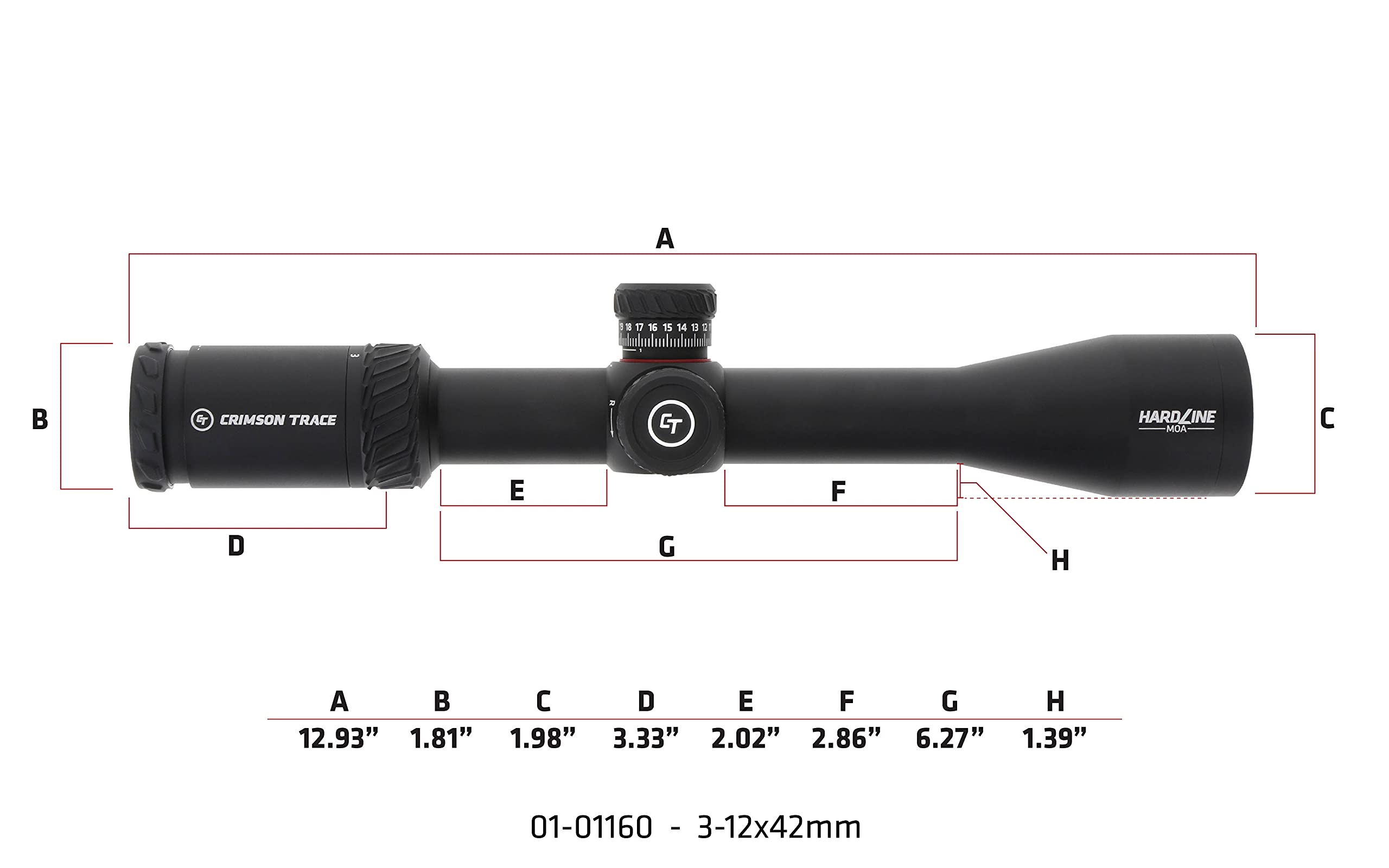 Crimson Trace Hardline Riflescope with Lightweight Solid Construction, Scope Caps and Lens Cloth for Hunting, Shooting, Tactical and Outdoor - Image 6